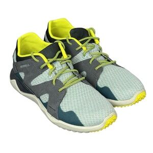 Merrell 1six8 Womens 8.5 Mesh Running Shoes Blue Neon Yellow‎ Sneaker